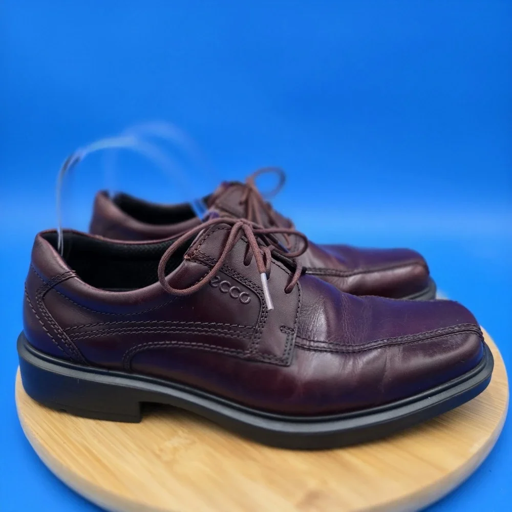 Ecco Helsinki Shoes Oxfords Dress Cordovan/Brown Leather Men's‎ US 7-7.5 EU 41